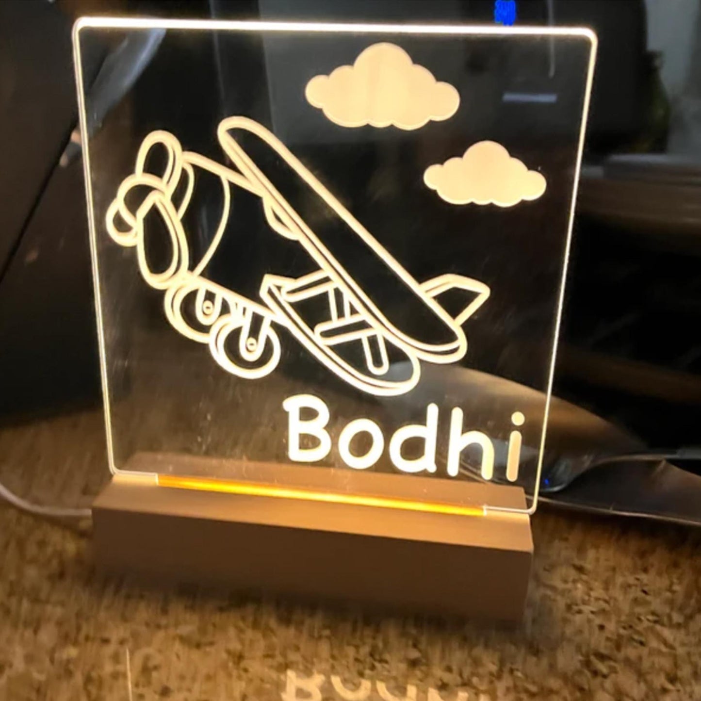 Airplane Personalized Kids Night Light - K&J Keepsakes