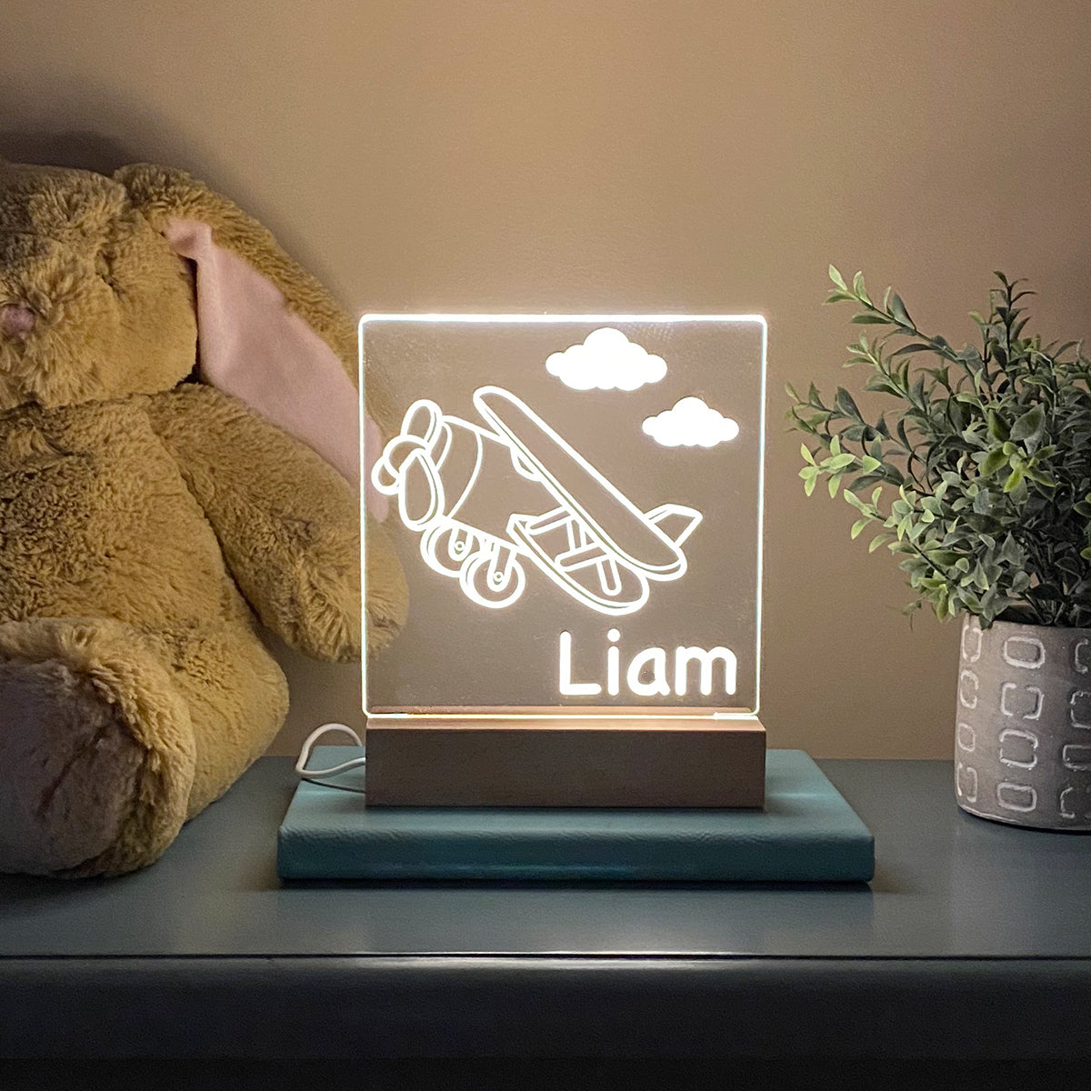 Airplane Night Light Kids Room - Stamp Nouveau