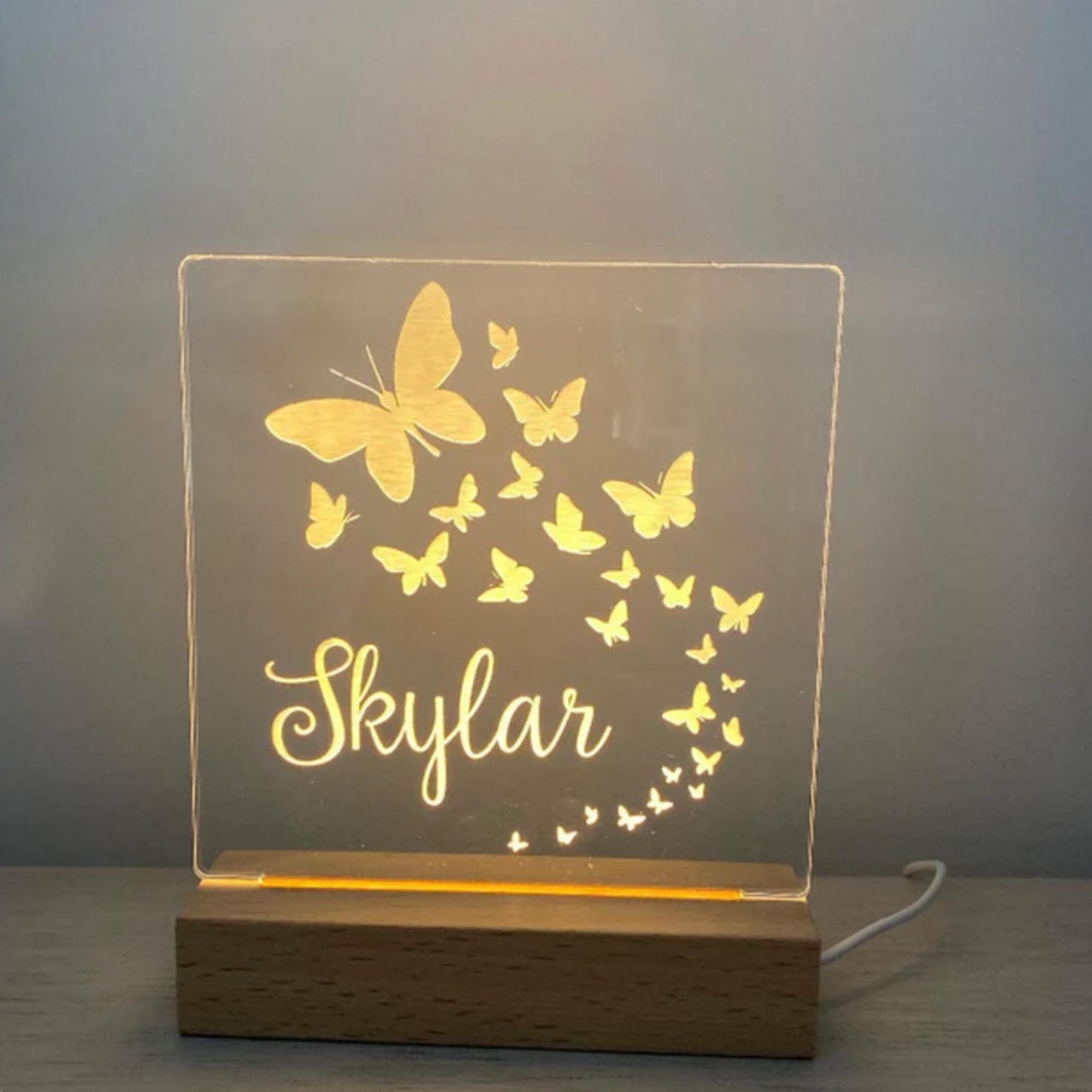 Personalized Butterfly Kids Night Light - K&J Keepsakes
