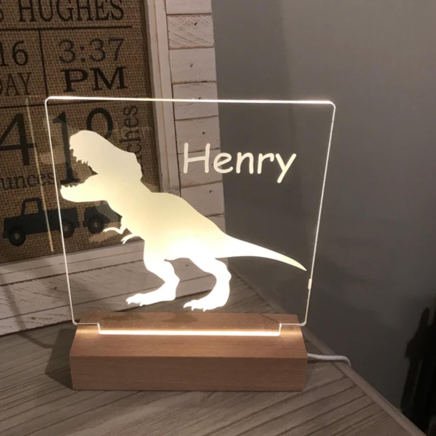 Dinosaur Personalized Kids Night Light - K&J Keepsakes