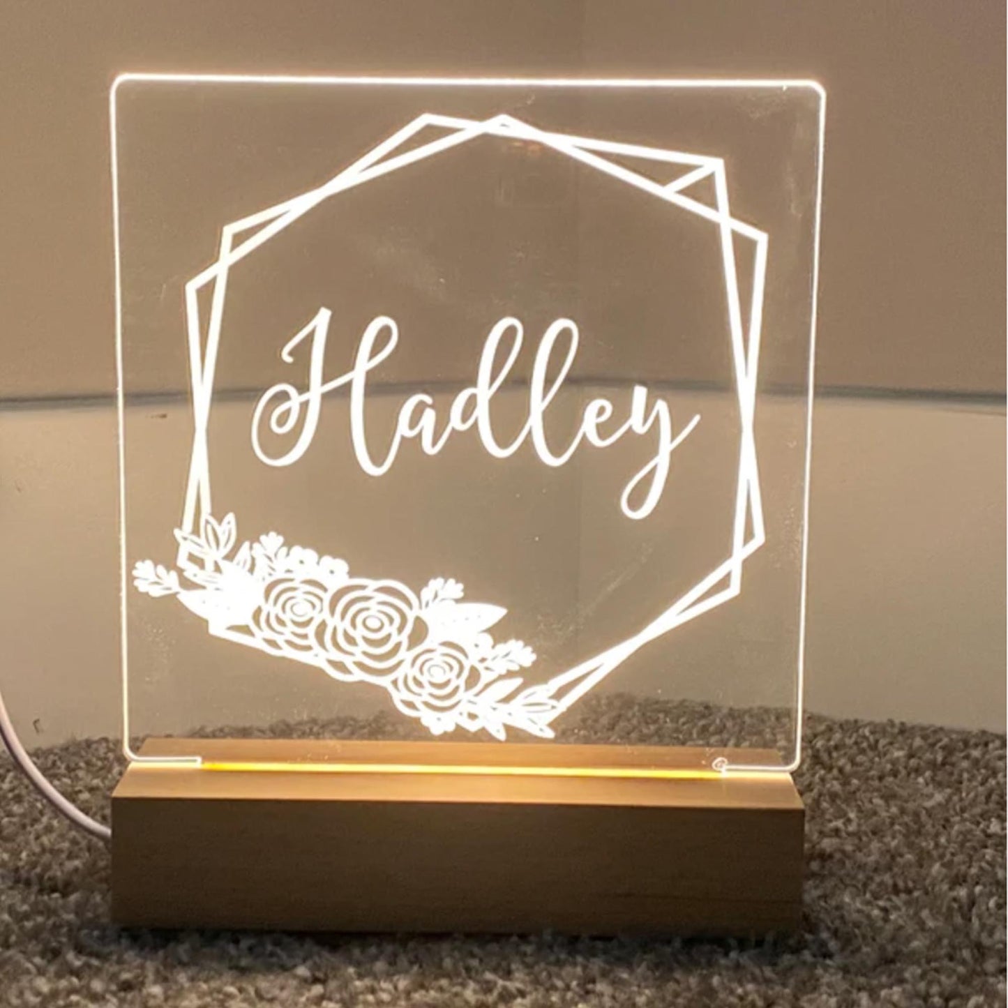 Geo Metric Personalized Night Light - K&J Keepsakes
