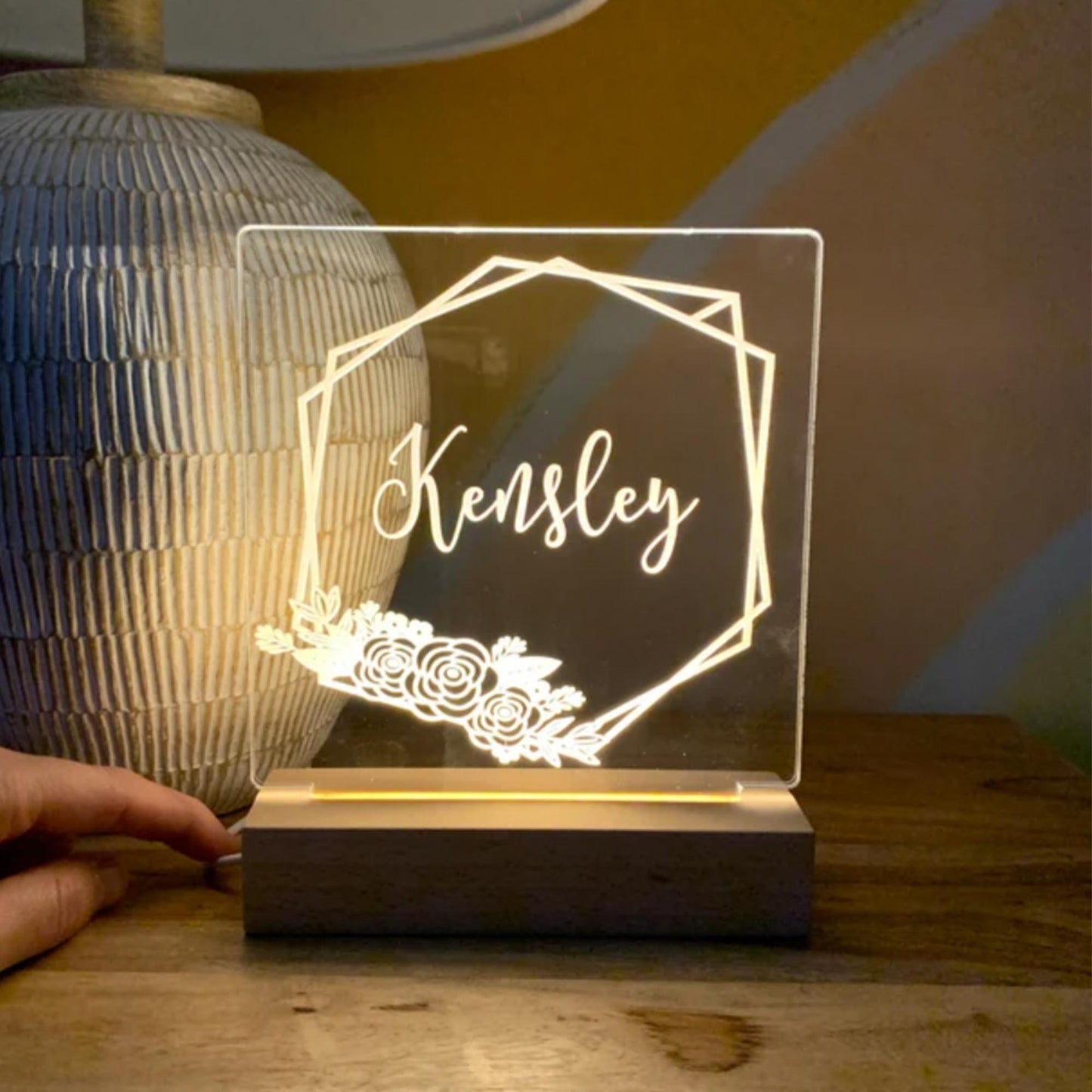 Geo Metric Personalized Night Light - K&J Keepsakes