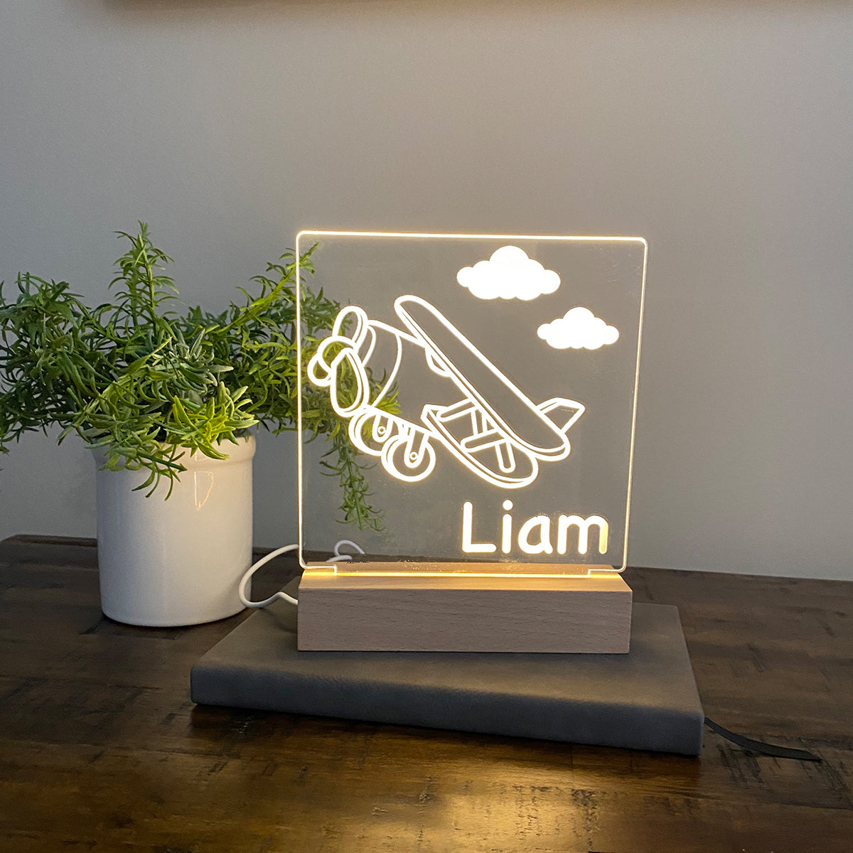 Airplane Night Light Kids Room - Stamp Nouveau