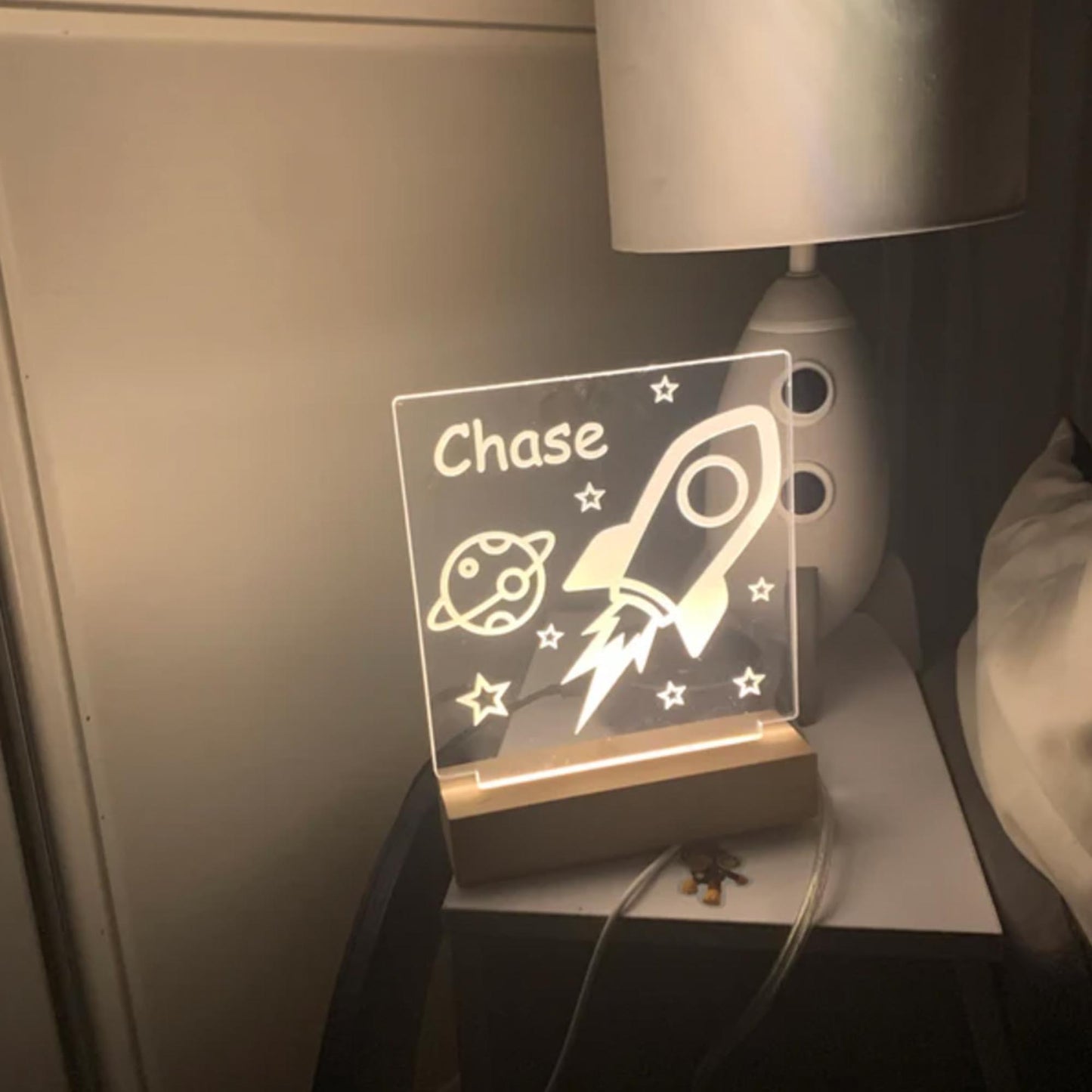 Outer Space Rocket Kids Night Light - K&J Keepsakes