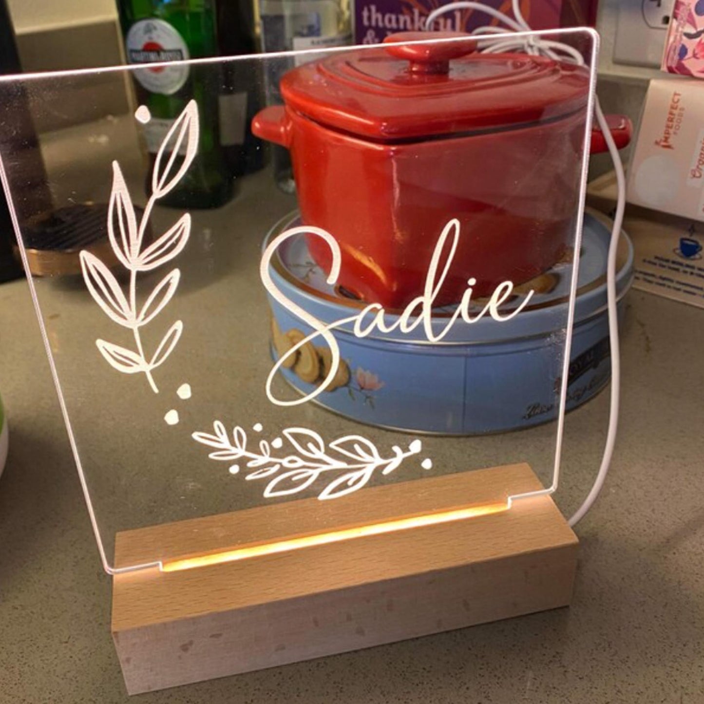 Personalized Wreath Kids Night Light - K&J Keepsakes