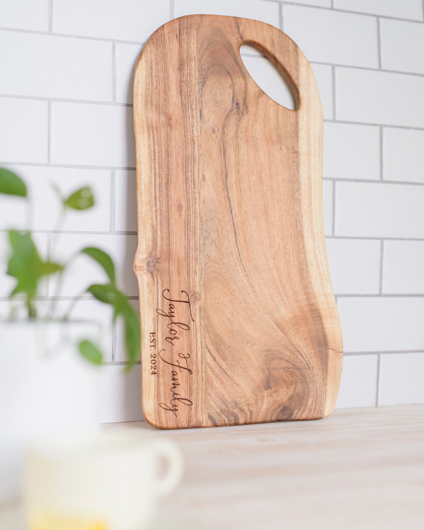 Personalized Extra Large Live Edge Cutting Board