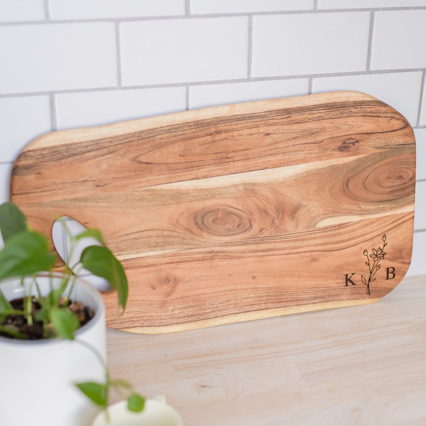 Personalized Extra Large Live Edge Cutting Board