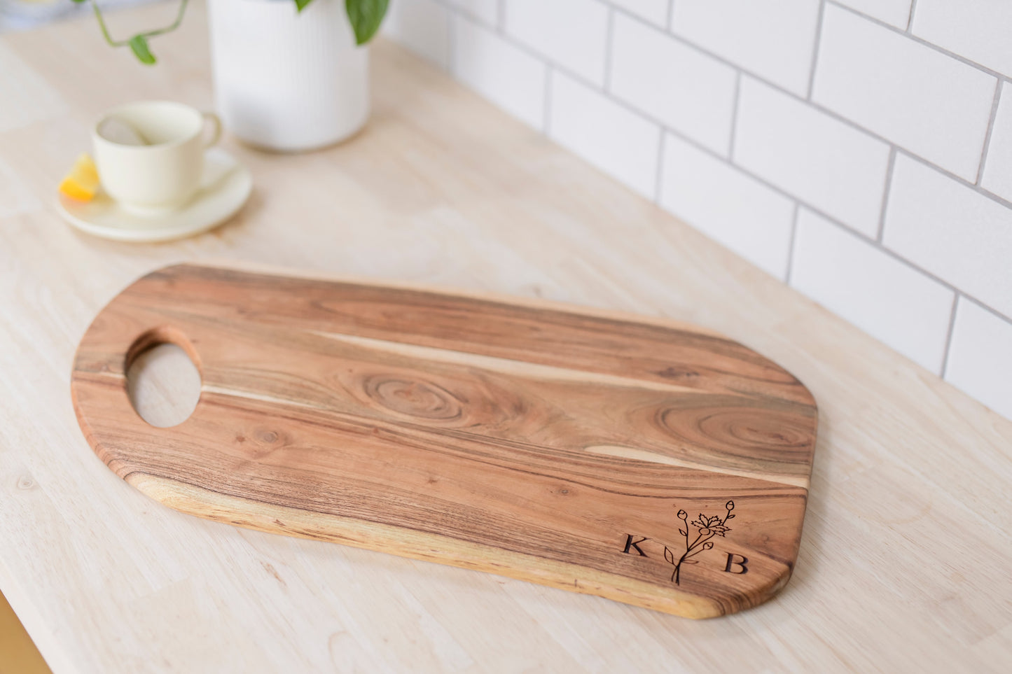 Personalized Extra Large Live Edge Cutting Board