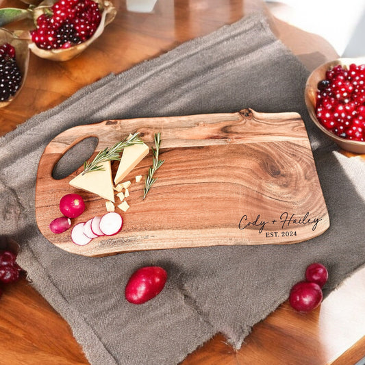 Personalized Extra Large Live Edge Cutting Board