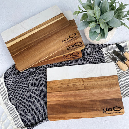 Corporate Gift Marble Wood Cheese Board