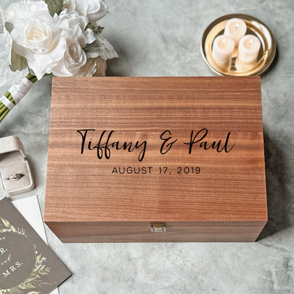 Modern Script Personalized Keepsake Box For Couples