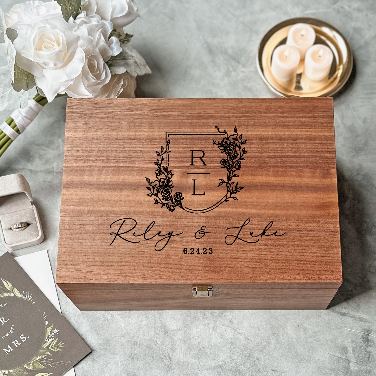 Anniversary Gift Monogram Keepsake Box