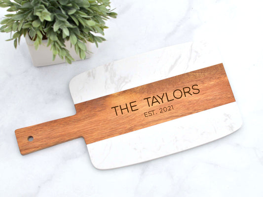 Marble Wood Charcuterie Board, Wedding Gift, Gift for Couple, Anniversary Gift, Housewarming Gift, Engagement Gift, Bridal Shower Gift