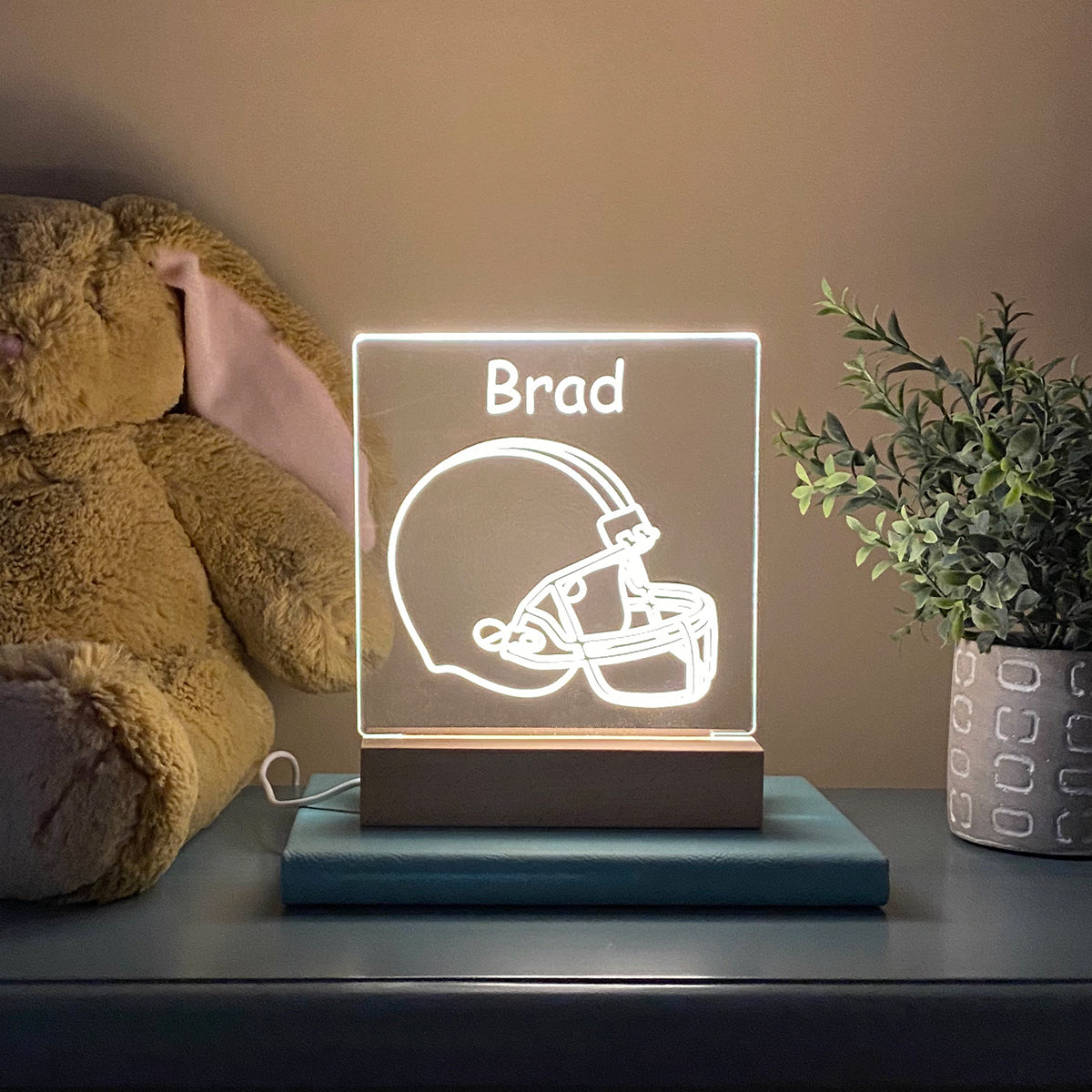 Football Personalized Night Light Kids Room - Stamp Nouveau