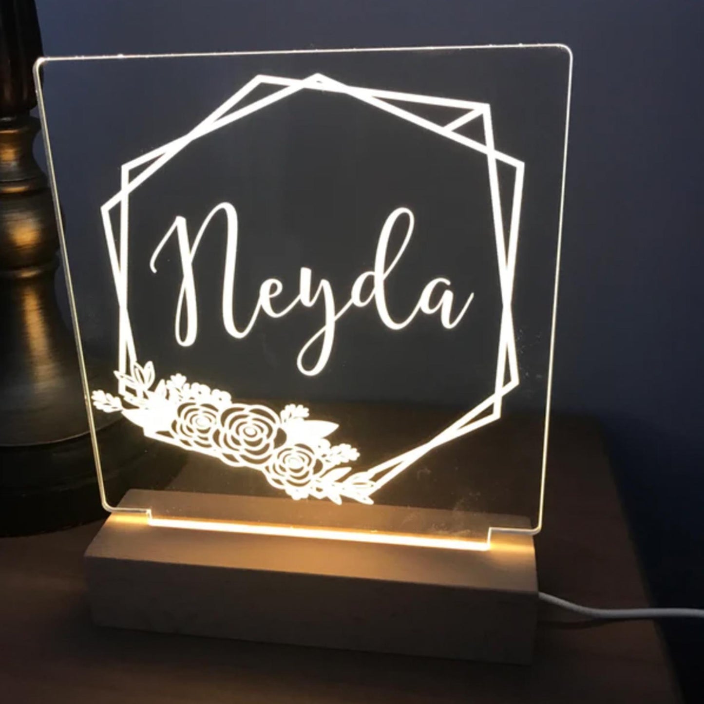 Geo Metric Personalized Night Light - K&J Keepsakes